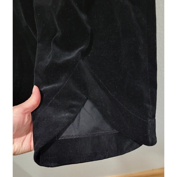 Velvet Black High-Waisted Cropped Wide Leg Pants Vintage Rare 90s Y2K - Picture 4 of 8